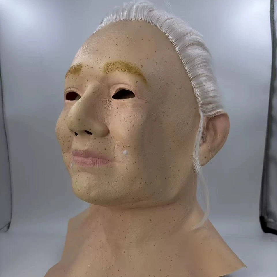 Halloween-Masken für Ältere Frauen und Männer, Falten-Vollkopfmaske, Opa/Oma Gesichtsmaske, Teufel-Neuheiten-Zubehör, Party-Cosplay-Requisiten – Detail 10