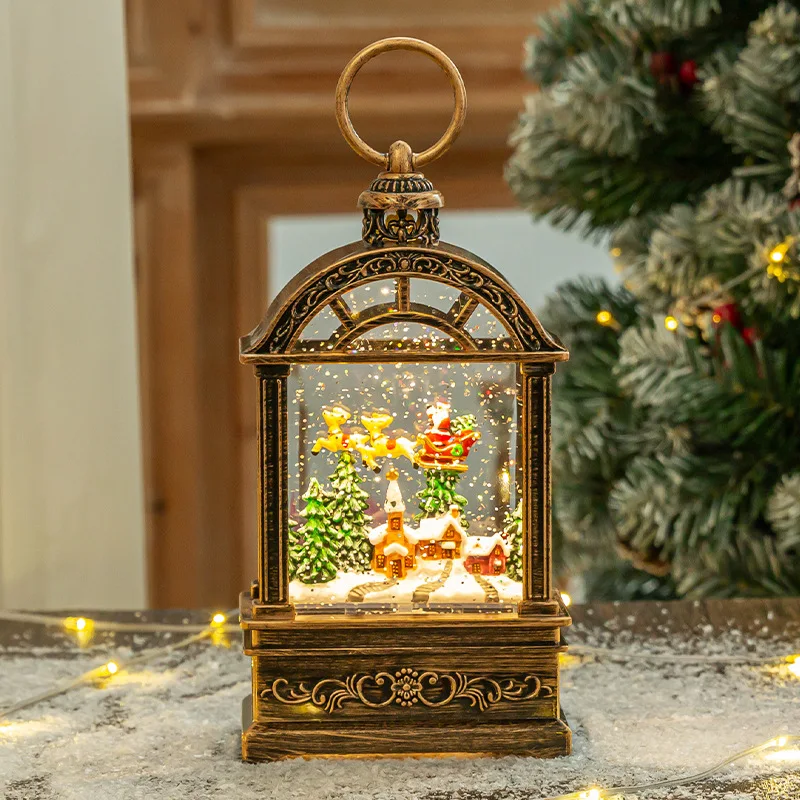 LED Light Portable Handheld Snowflake Decor Festive Desktop Ornament for Holidays Perfect Gift Idea Christmas Snow Globe