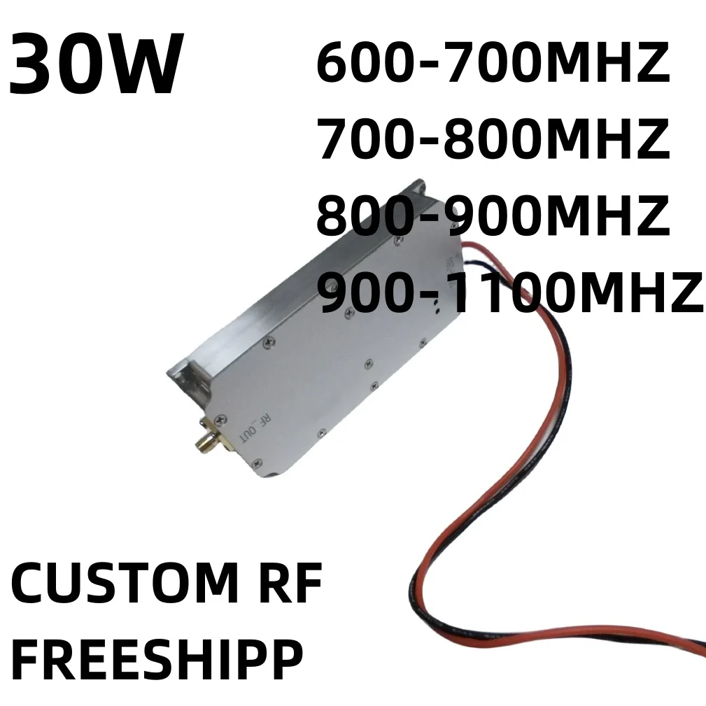 AMPLIFICADOR DE POTENCIA RF, generador de ruido, 30W, 600-700MHZ, 700-800MHZ, 800-900MHZ, 900-1100MHZ