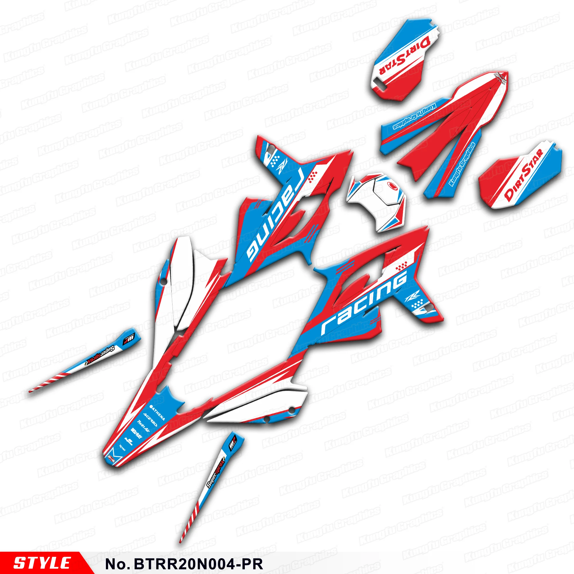 JY RACING Dirtbike Graphics Stickers Set for Beta RR 125 200 250 300 350 390 430 480 RR 2020 2021 2022 2023 2024, BTRR20N004-PR