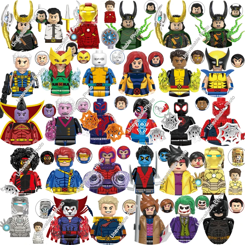 Heißes Spielzeug staunen Superhelden Zyklopen Vielfraß Deadpool Spider-Man-Gift Batman Joker Catwoman Killer Krokodil Ziegel Kinder Geschenke Spielzeug