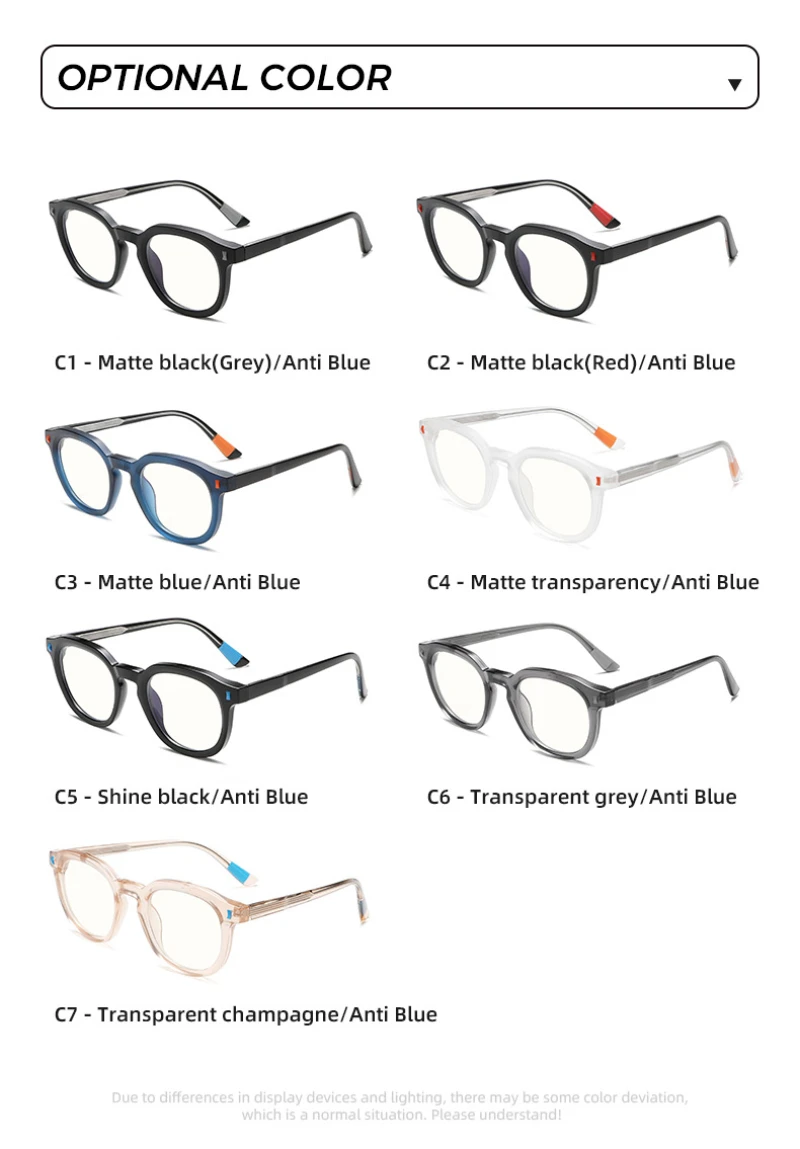 BEMORE Round Acetate Prescription Eyewear Women Photochromic Anti Blue Light Medical Optical Eyeglasses
