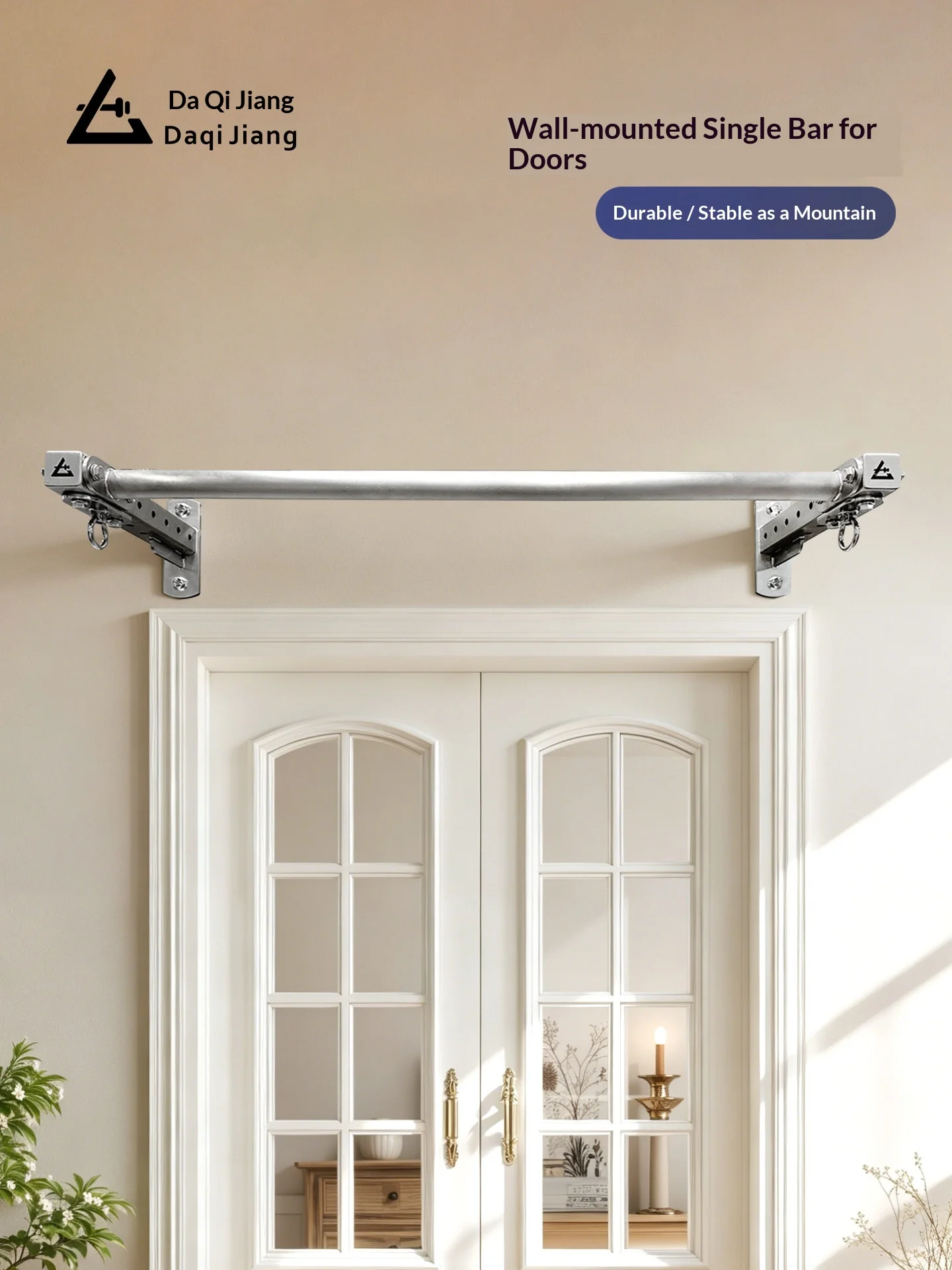 Stainless Steel Door Horizontal Bar, Expandable Indoor Fitness, Pull Up Training Equipment for Home Gym Use