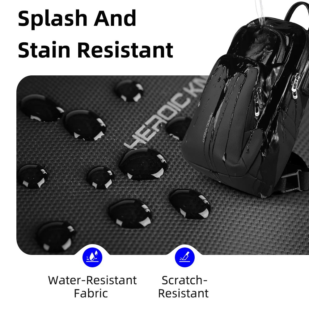 حقيبة كروس للأعمال من HK مقاومة للماء للرجال، حقائب كتف على الصدر مع منفذ USB، حقيبة جانبية كبيرة من أكسفورد للرجال، حقيبة ترفيهية #5