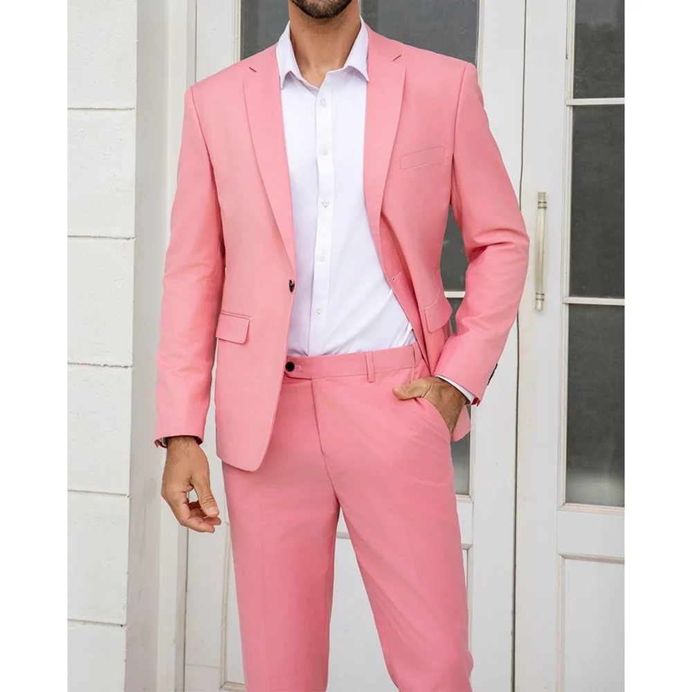 

Single Breasted Peak Lapel Wedding Groom Tuxedo 2 Pieces Jacket Pants Business Casual Office Male Suits