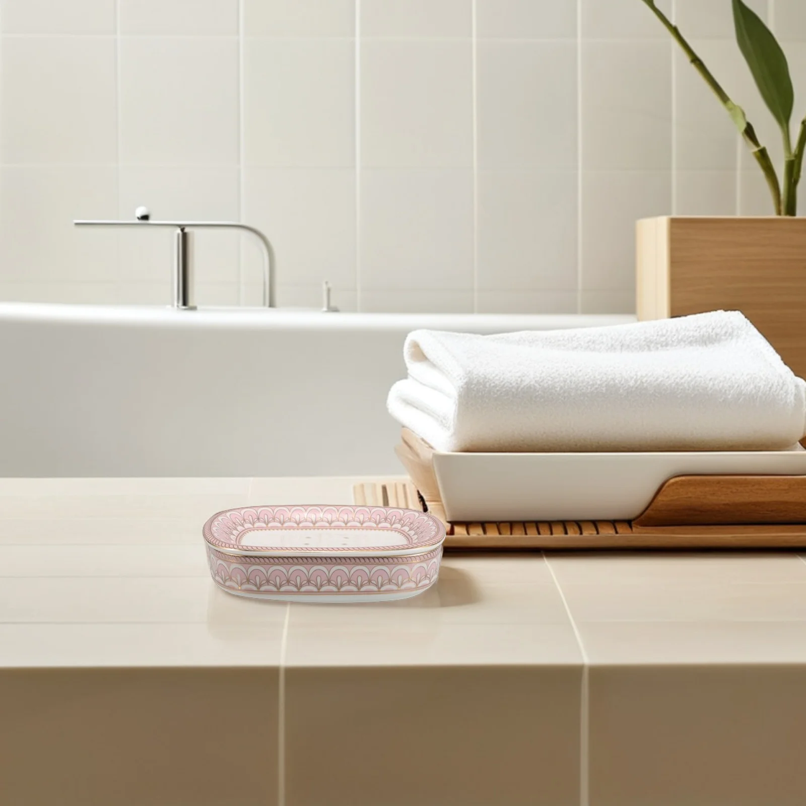 

Ceramic Soap Dish Self Draining Soap Holder Bathroom Countertop Sponge Saver Tray Multi Hole Design Stylish Storage Box