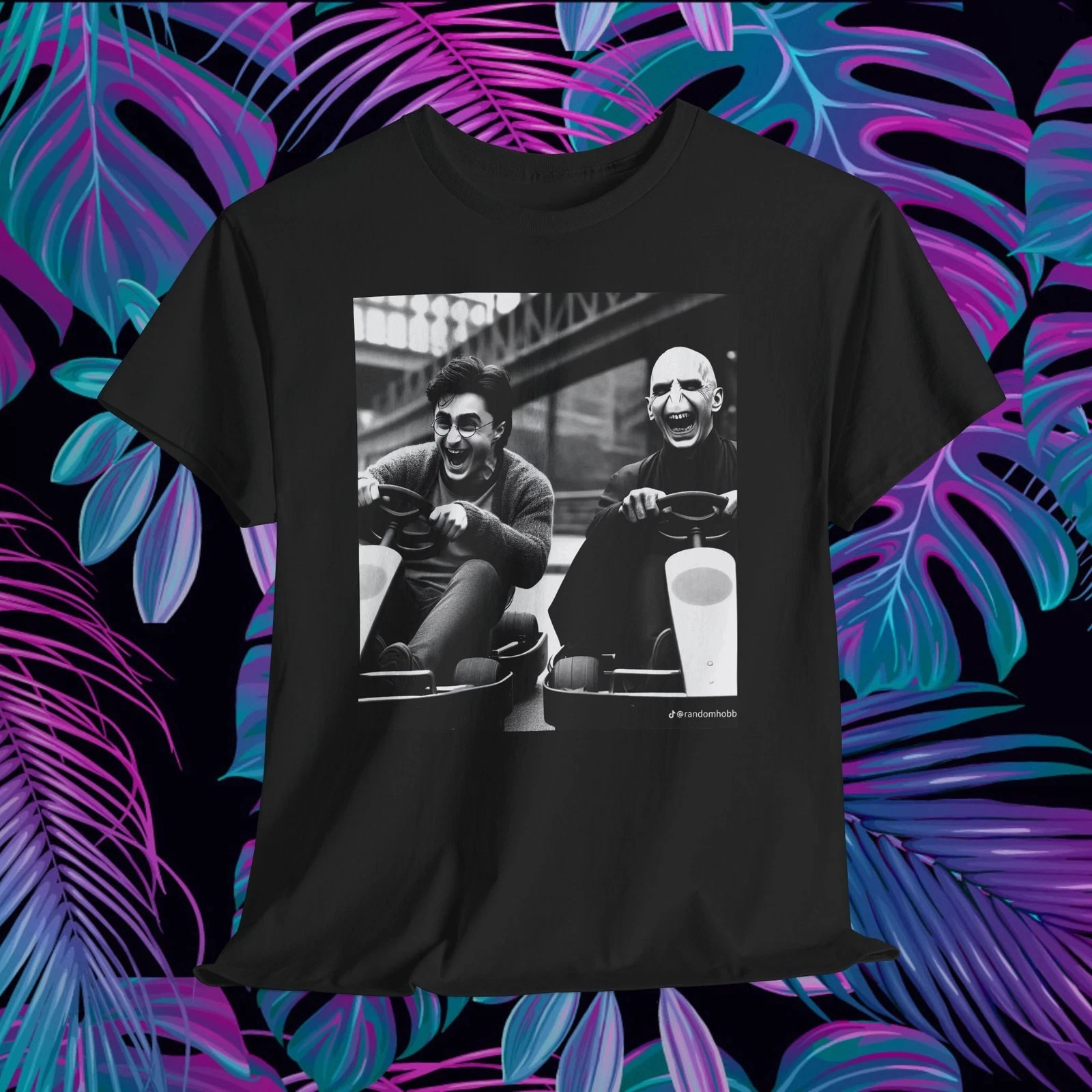 해리 포터 vs 볼드모트 티셔츠, 마법사 카트 레이스 셔츠, 마법 팬 선물 여름 남성 및 여성용 루즈하고 통기성이 좋은 티셔츠