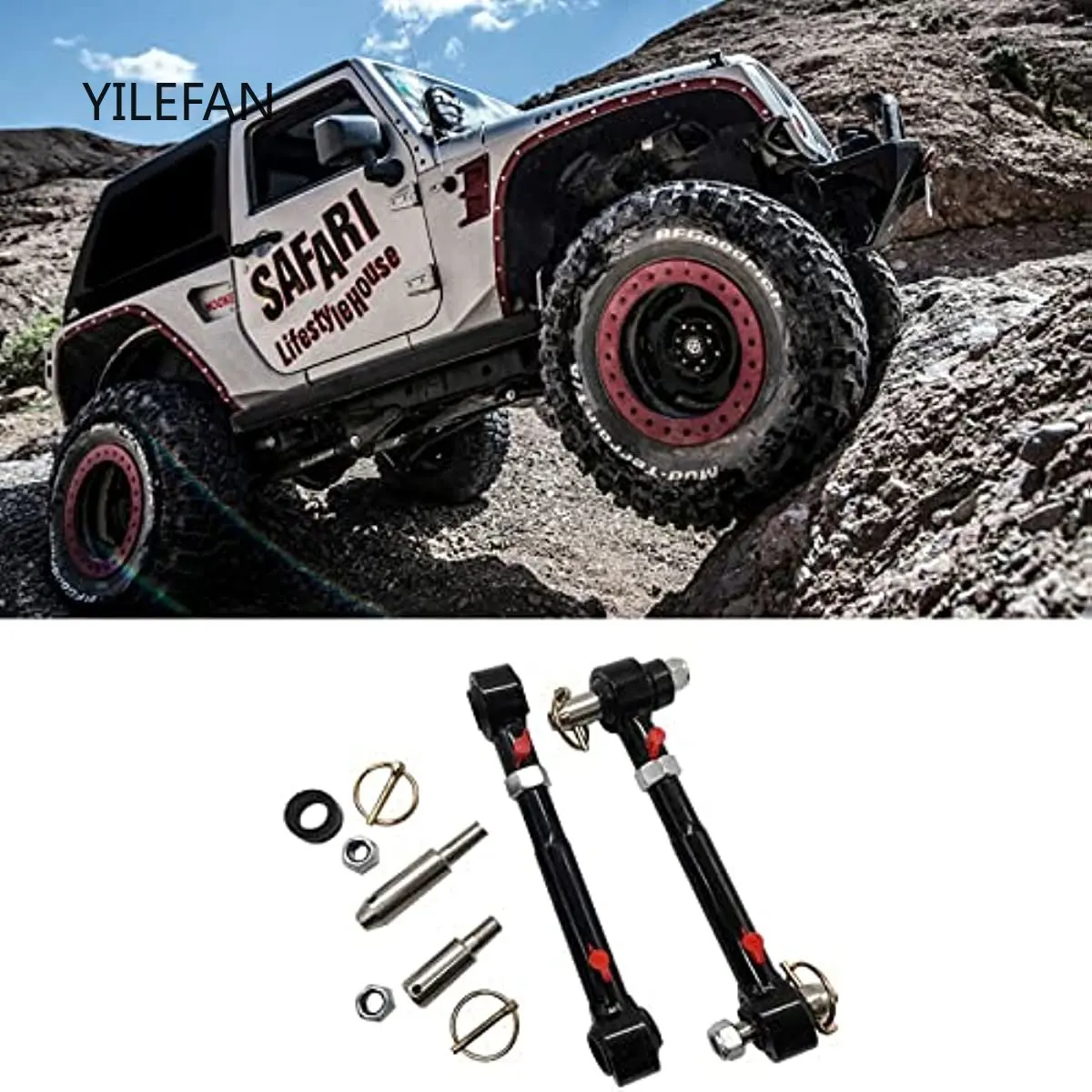 

Передняя система быстрого отключения Swaybar для Wrangler JK JKU 2007-2018, замена 2034 с регулируемыми подъемниками 2,5-6 дюймов