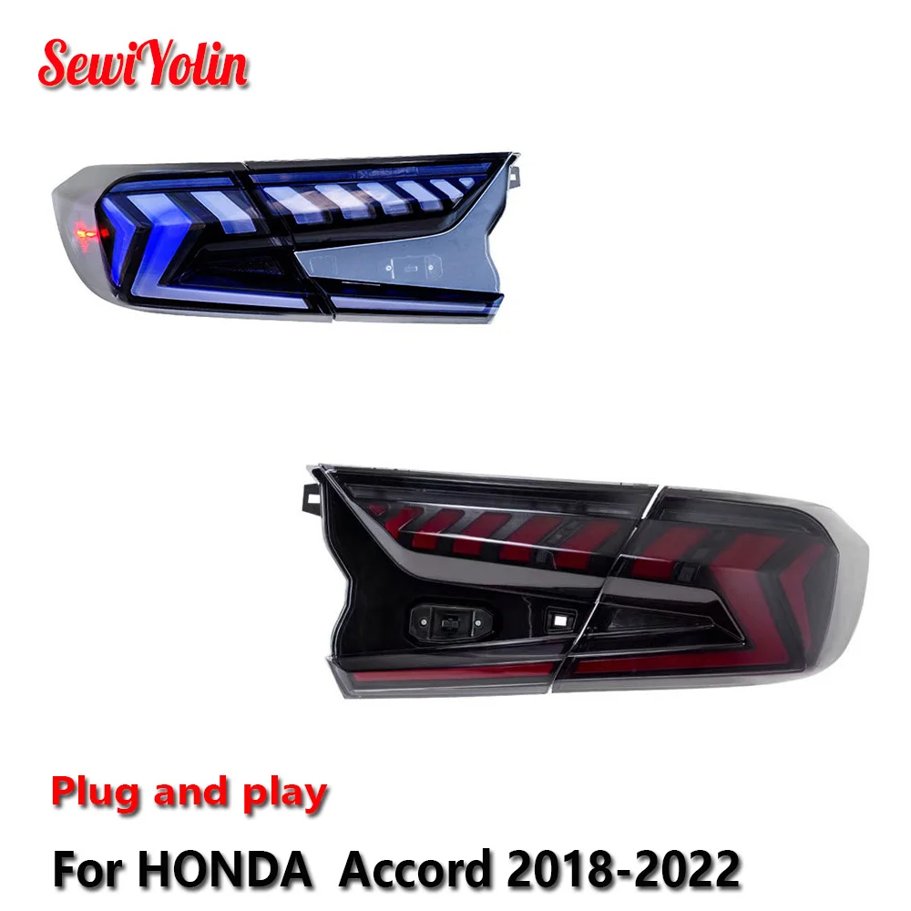 

Автомобильные светодиодные задние фонари в сборе для HONDA Accord 2018-2022, авто противотуманные DRL, стоп-сигнал, указатель поворота, Plug and Play