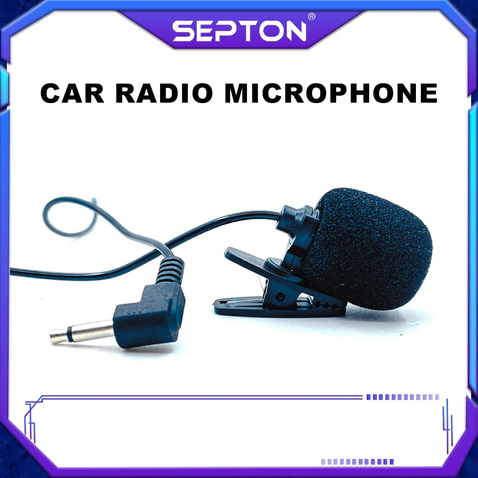 SEPTON Car Audio Microphone 3.5mm Clip Jack Plug Mic Stereo Mini Wired External Microphone For Auto DVD Radio Professionals