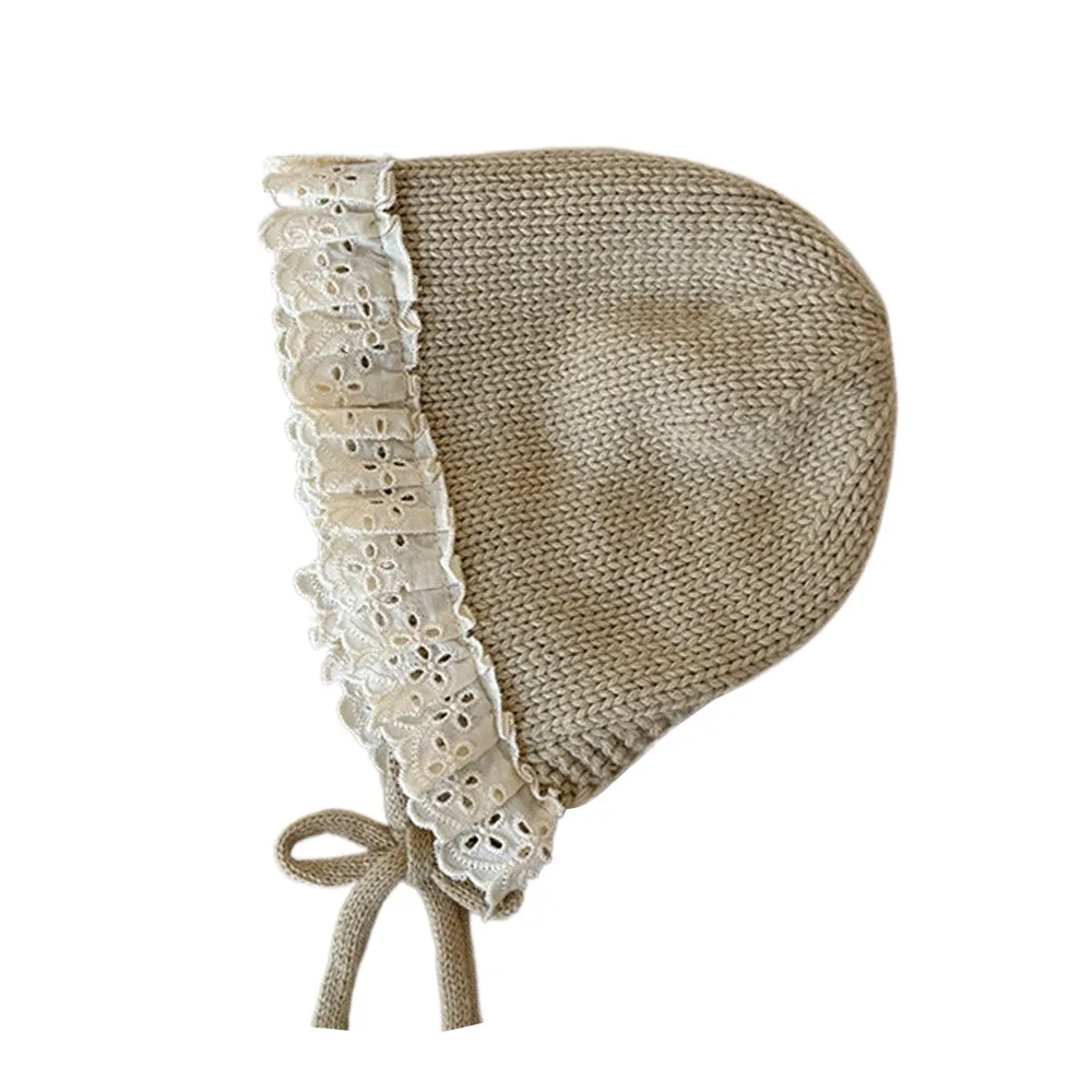 

Корейский стиль, кружевная зимняя шапка с рюшами, мягкие теплые защитные шапки для ушей, детская шапка в стиле принцессы для мальчиков и девочек