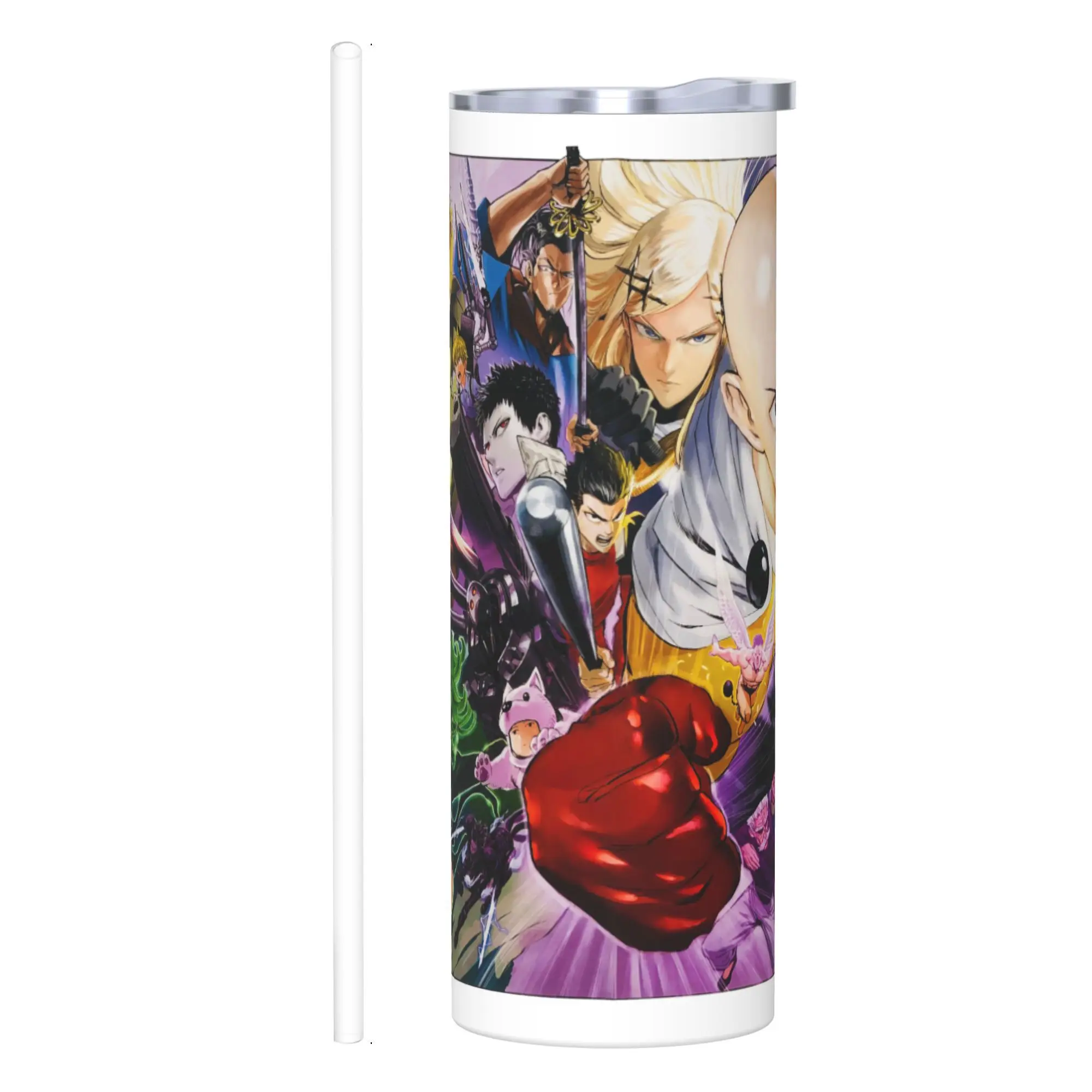 

Stainless 20oz Anime Insulated Cup, One Punch Man Bottle Stainless Double Wall Insulated Bottles with Straw ​ ​