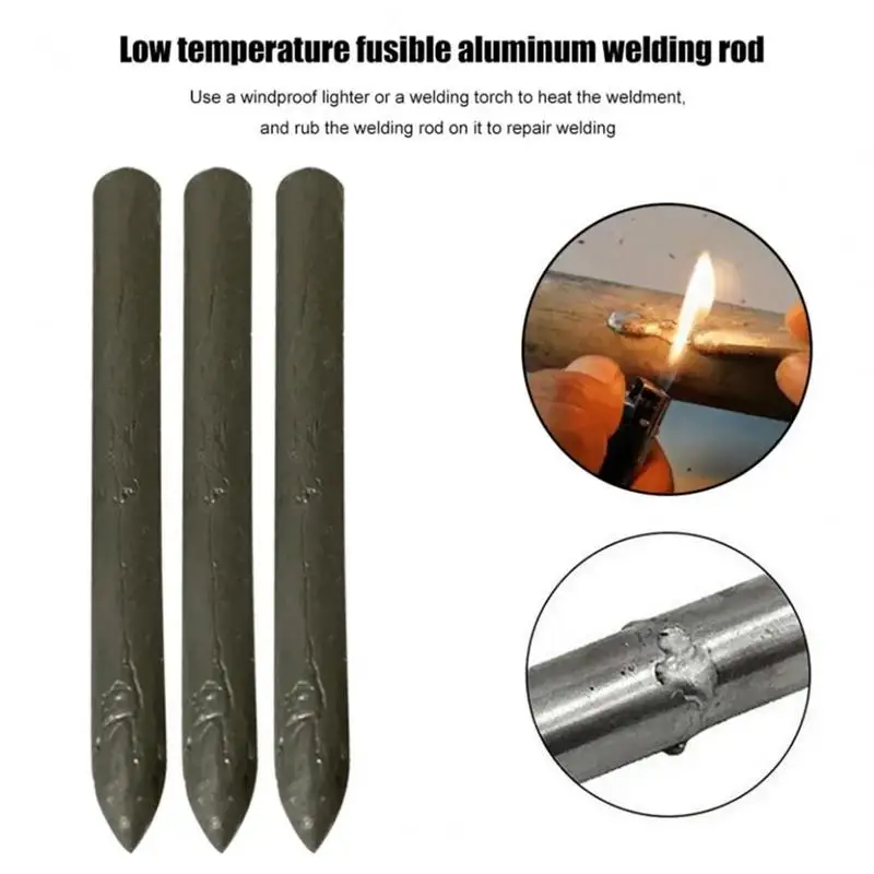 3/6/10Pcs Low Temperature Easy Melt Aluminum Universal Silver Welding Rod Cored Wire Rod Solder No Need Solder Powder Weld Bar