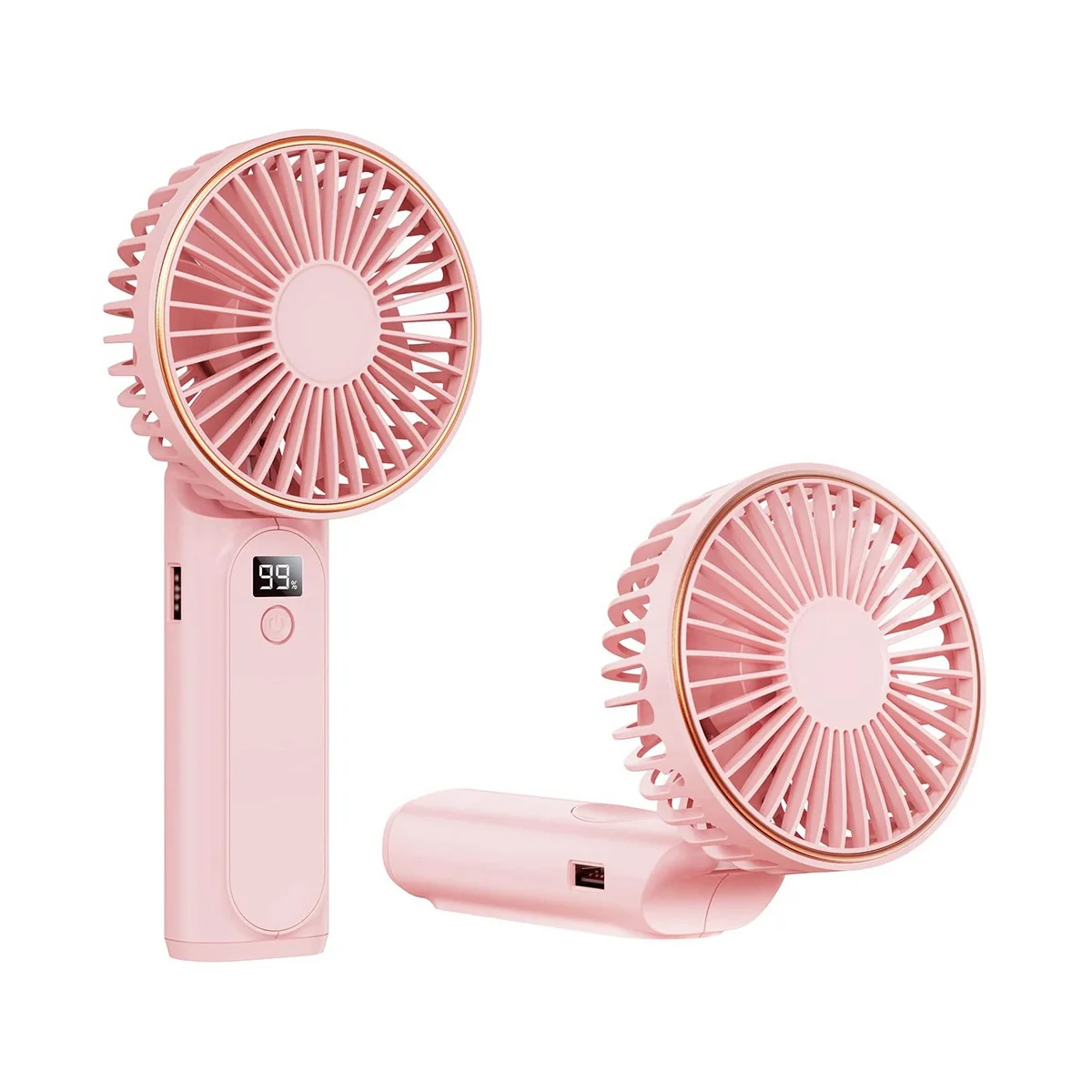 Handheld Fan, 3600MAh Portable Fan Mini Fan, 6 Speeds Adjustable, Small Personal Fan, Foldable Mini Desk Fan Pink