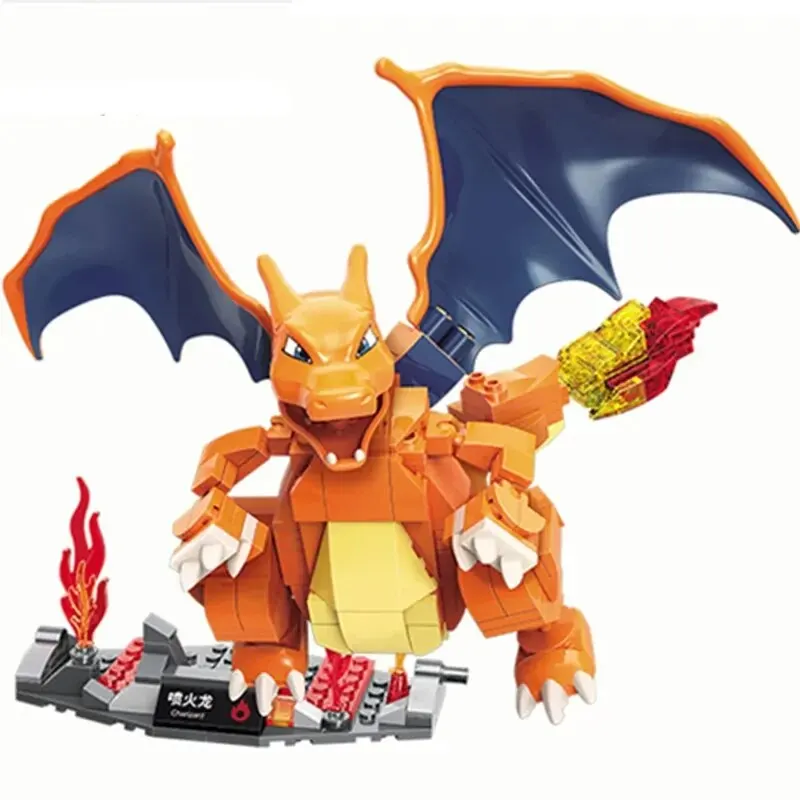 Pokemon Charizard Mewtwo Bulbasaur Bausteine Cartoon Figur Modell Steine setzt Film Puppe Modell Kinderspiel zeug für Kinder Geschenk