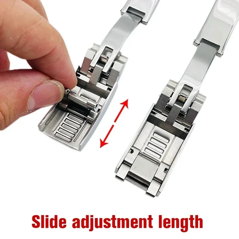 904L Stainless Steel Deployment Clasp for Rolex Submariner Daytona Yacht Two-Tone Gold Silver 16mm Men Replacement Watch Buckle