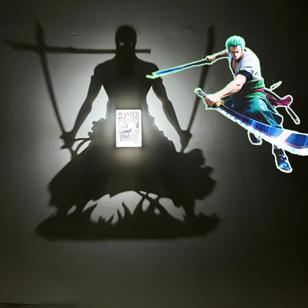 

Anime One Piece Zoro Luffy Wall Lamp Figure Toy Kid The Bedroom Night Light Model Decoration Collection Gifts