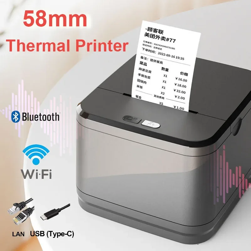 58mmThermal Printer Wireless USB Receipt Bill Ticket Printer