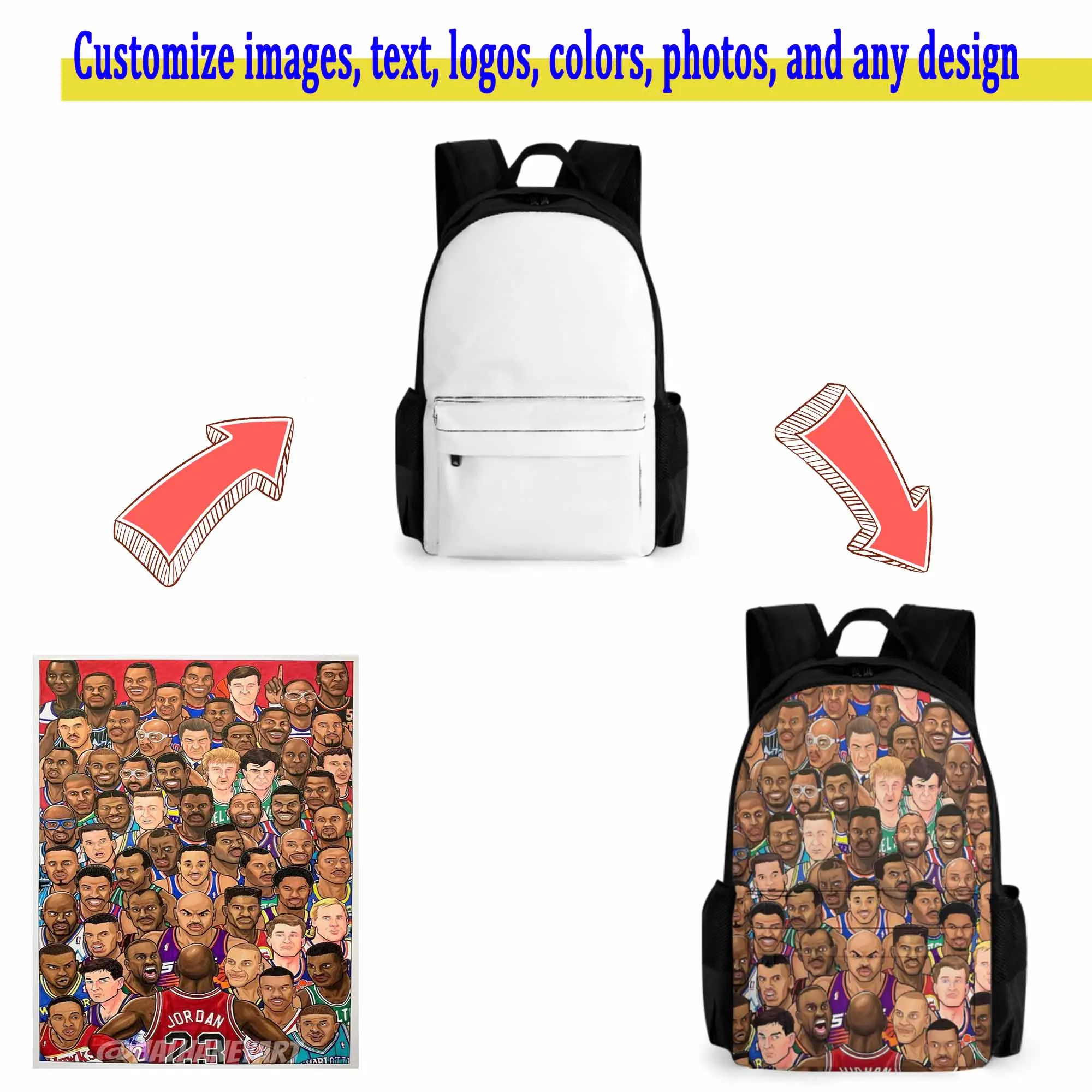 

Back-To-School Season Customized Schoolbags Girls And Boys Surprise Gifts Personalized Photo Text Logo Large-Capacity Backpacks