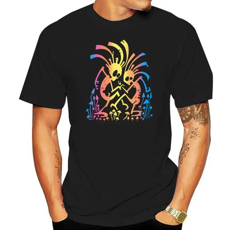 Mushroom People Men T Shirt UV Blacklight Psy Rave Club Trance Goa Festival Print T-Shirt Mens Short Sleeve Hot Top Tee