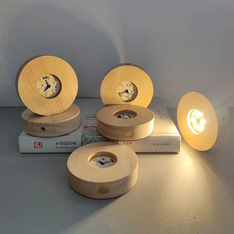 Circular Luminous Night Light with Crystal Ball Bse Touch Charging USB Desk Lamp Room Bedroom Bedside Portable LED Night Lamps