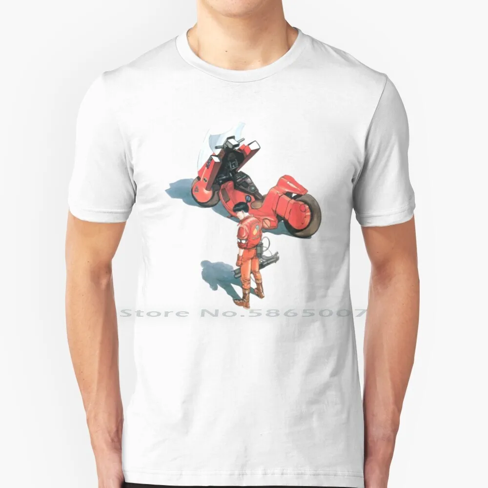 Akira Kaneda And His Bike 100% Cotton T Shirt Akira Kaneda Animated Motorbike Shotaro Animeshow Cartoon Deadicateddeesign Film