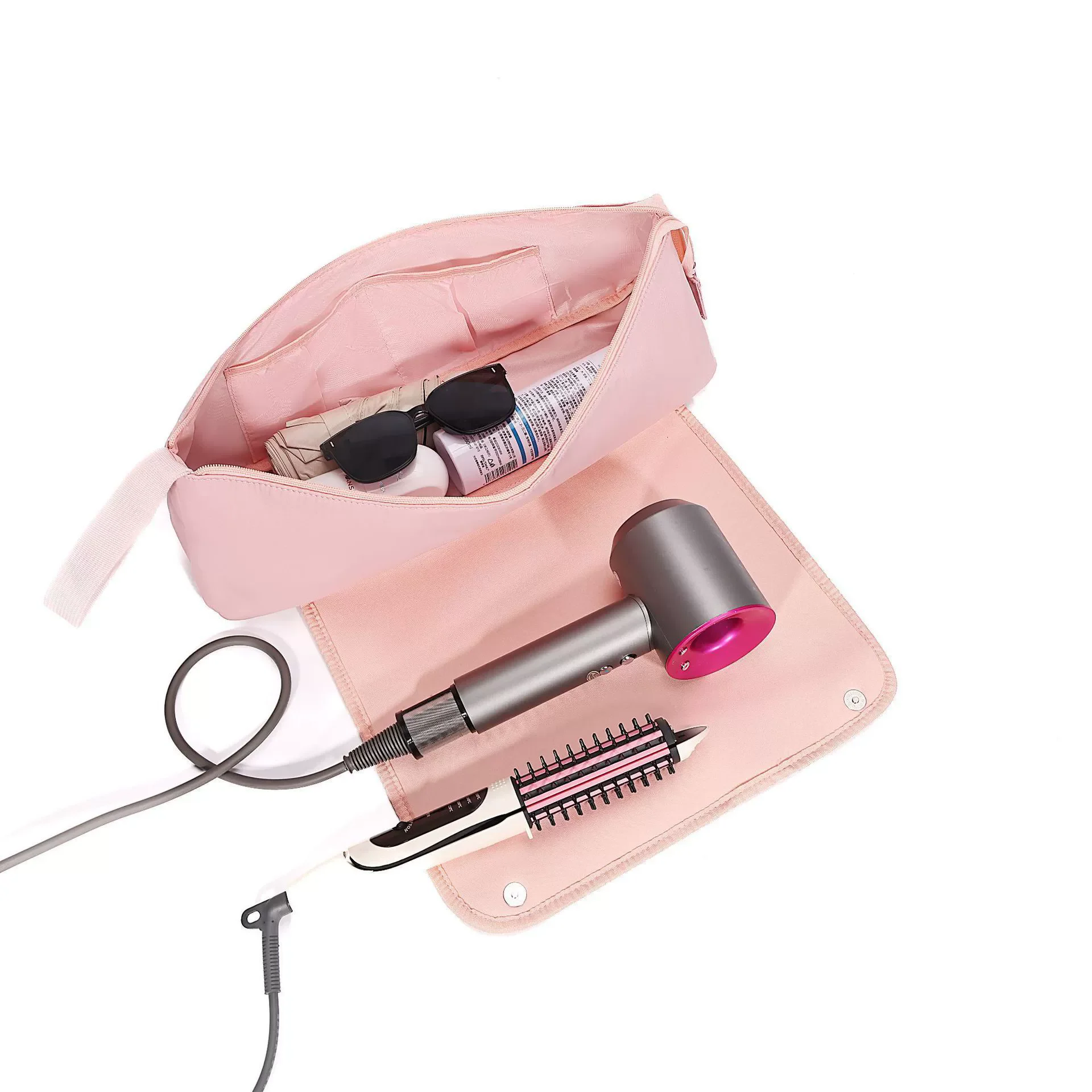 Hair Tools Travel Bag and Heat Resistant Mat 2 in 1 Organizer Hair Travel Case for Curling Iron Hair Straightener Hair Dryers