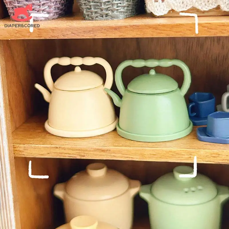 

1Pc 1:12 Miniature Simulation Tea Kettle Model Dollhouse Kitchen Food Accessories Dolls House Kitchen Accessories Decoration