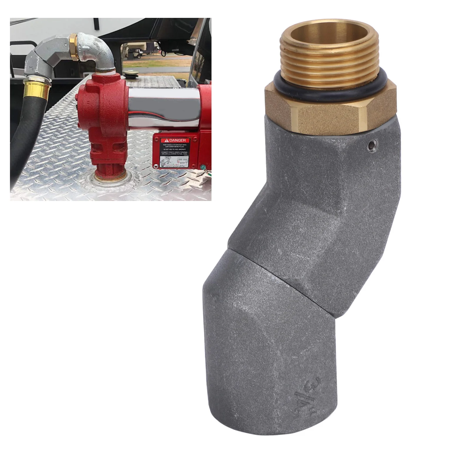

Fuel Hose Swivel Connector 360° Rotating Metal Fuel Hose Nozzle Swivel for Fuel Nozzle Multi Plane Fuel Plane Swivel