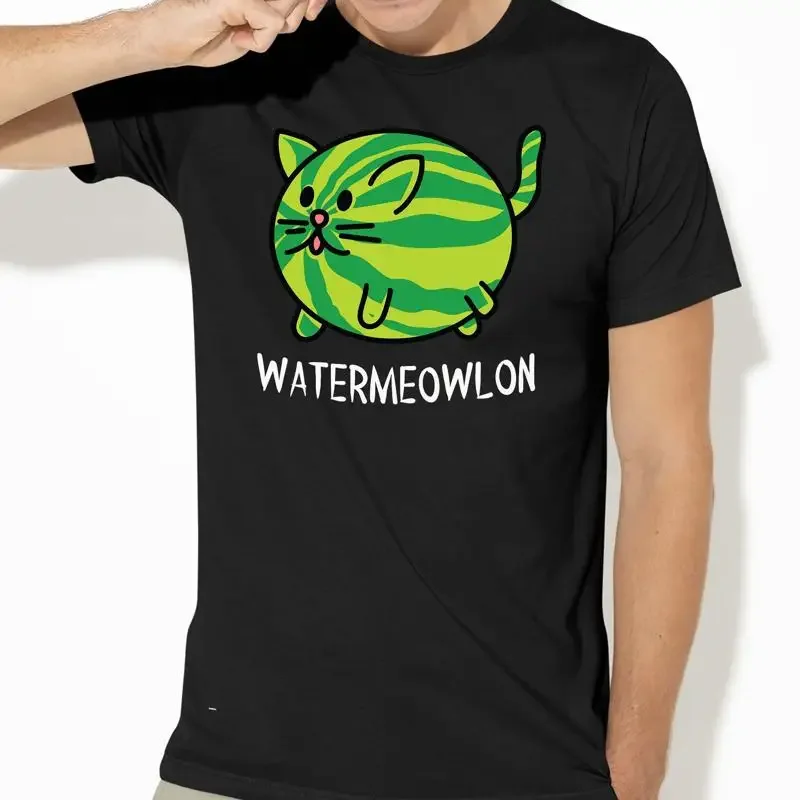 Cat Lovers design Watermeowlon Water Melon and Mashup Cute Funny T Shirt Fan Full colour print Dad Mum