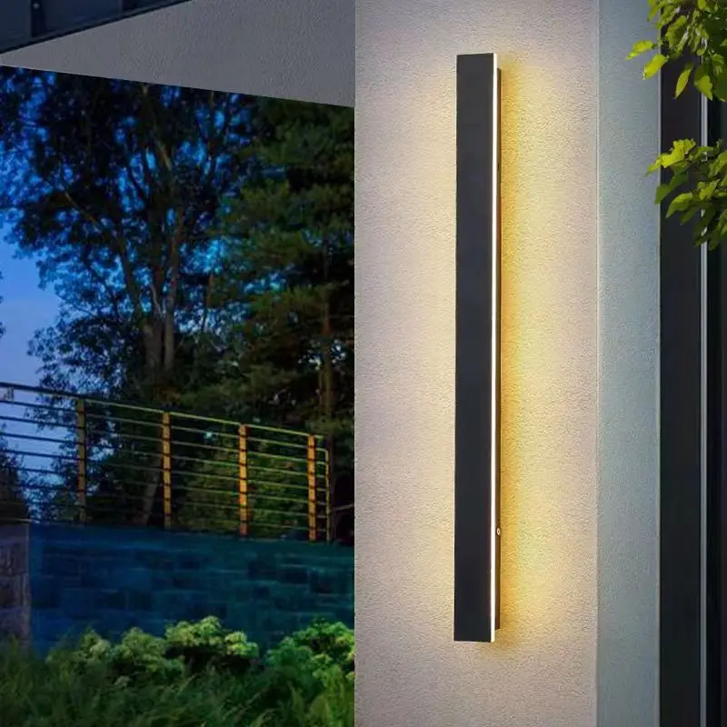 Imagem -03 - Lâmpada de Parede Led Impermeável Longa Lâmpada de Parede Exterior Luz de Alumínio Ip65 Garden Villa Porch Sconce 110v 220v