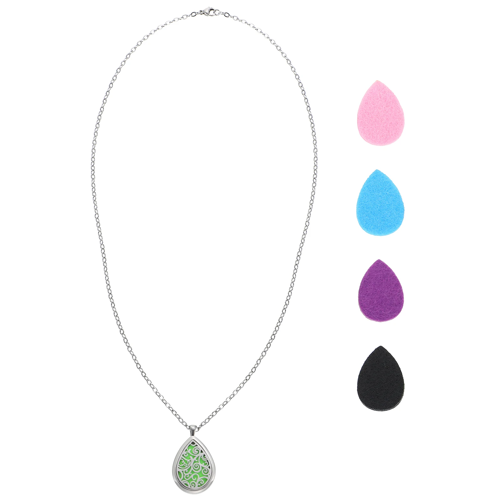 

1 set Stainless Steel Perfume Necklace 28mm Essential Oil Diffuser Pendant Aromatherapy Jewelry Women Necklace Chain