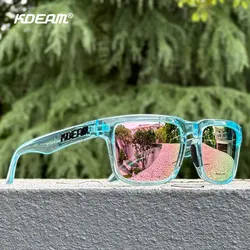 KDEAM Occhiali da sole quadrati unisex Flash polarizzato con eleganti occhiali da sole rosa a specchio Nuovi colori KD332