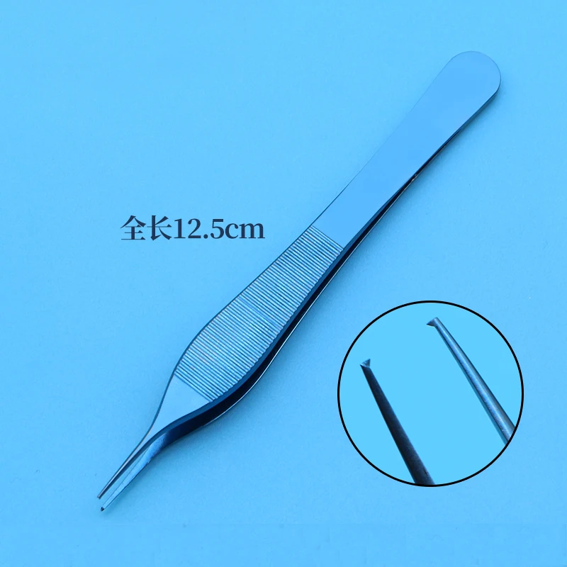 

Titanium Autoclavable Adson Tissue Forceps Ophthalmic Tweezers Serrated Tips/Teeth Ophthalmic Eye Surgical Instruments 1pcs