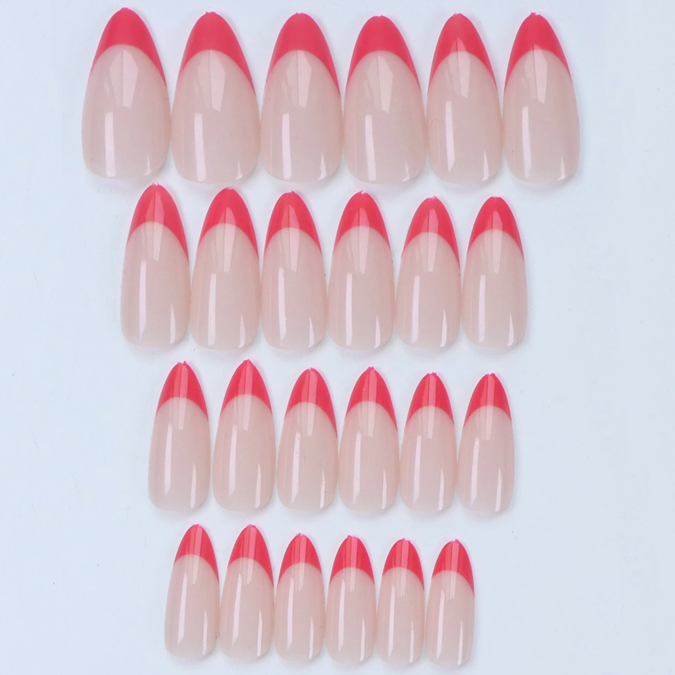24 Stück - Französische Mandelnägel mit weißem Rand - Aufhellendes Nagelkunst-Set mit abnehmbaren Kunstnägeln für Festivals, Verabredungen und den täglichen Gebrauch – Detail 7