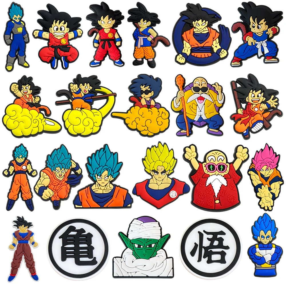 Juego de 22 adornos para zapatos de la serie Dragon Ball, accesorios decorativos para sandalias, para decoración creativa de calzado