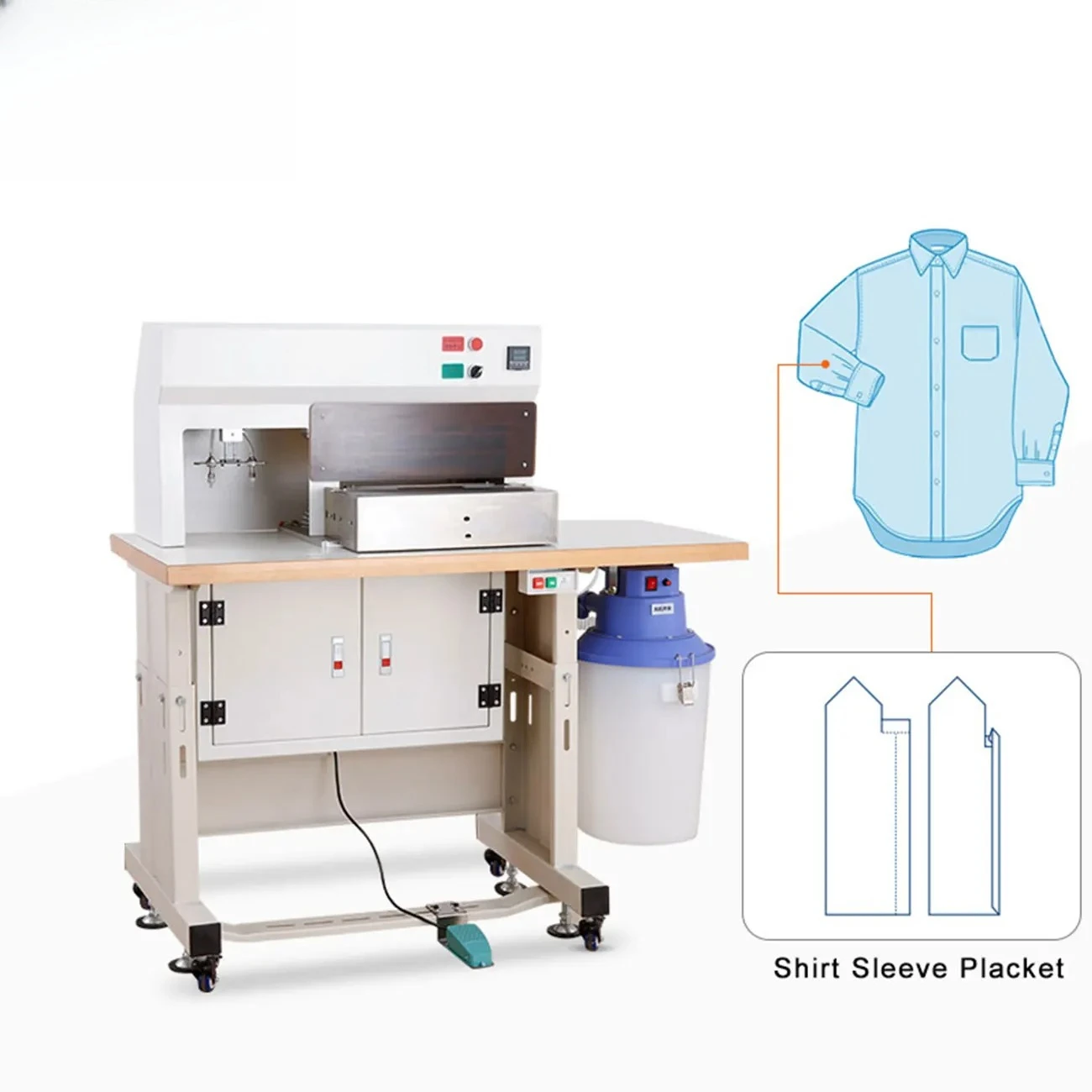 High Pressure Ironing System Shirt Sleeve Placket Pre Shaped Machine Heat Cloth Industrial Garment Press Machine