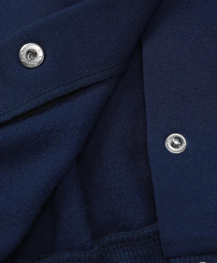 معاطف نسائية كاجوال باللون الأزرق الداكن برقبة دائرية واحدة الصدر سترات قصيرة للخريف والشتاء ملابس الشارع الشهير #6