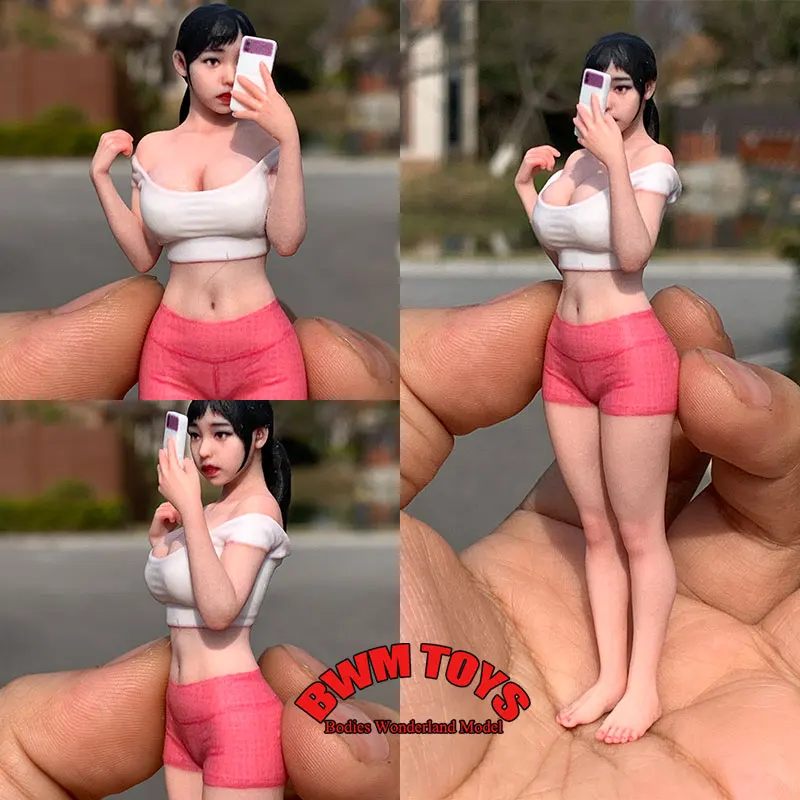 

3D Printing 1/16 1/18 Scale Female Soldier Miniature Painting Low Ponytail Selfie Girl Art Desktop Sculpture Figure