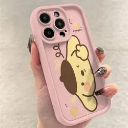 New Sanrio Pom Pom Purin Girl Phone Case For Iphone 15 14 13 12 11 Pro Max 7 8 Plus X XR XS Max Mini Transparent Phone Cover