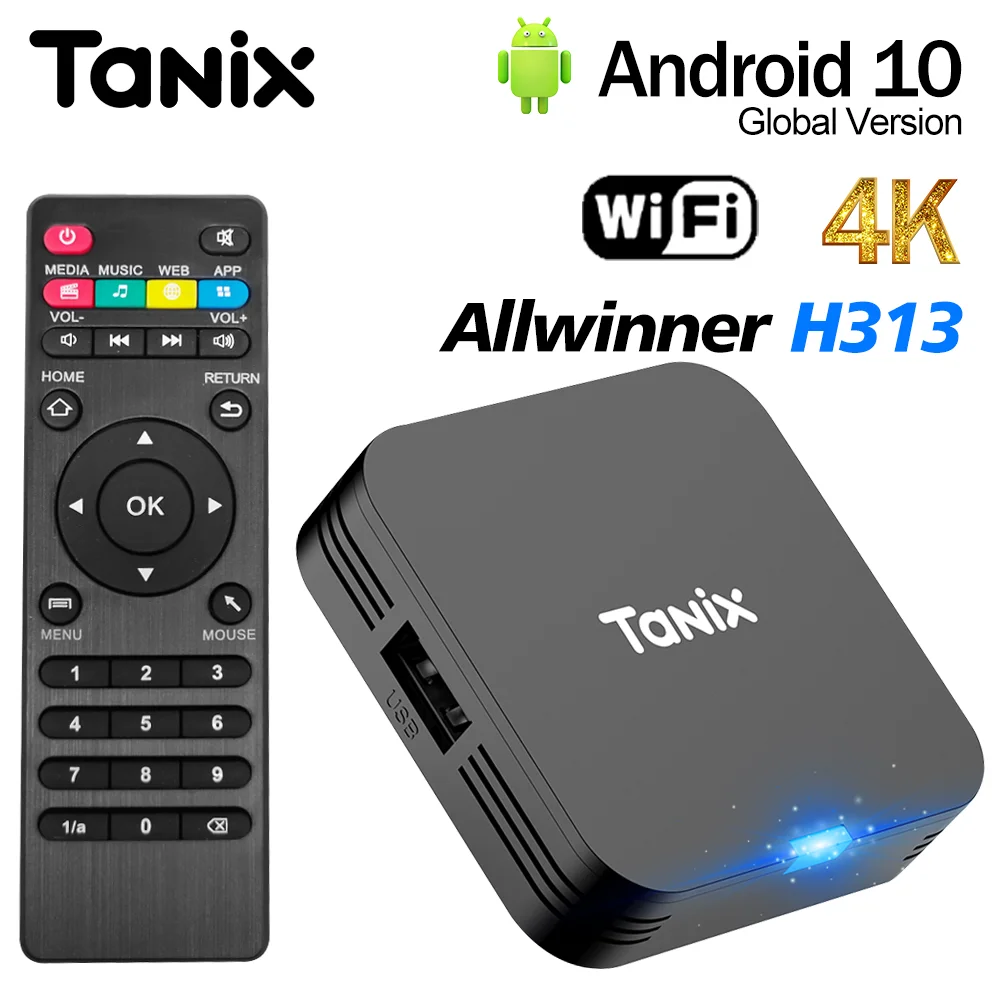 Supper Mini Box TANIX TX1 Smart TV BOX Android10.0 Allwinner H313 2GB 16GB 1GB 8GB 2.4G Wifi 4K HD Media Player Set TopBox