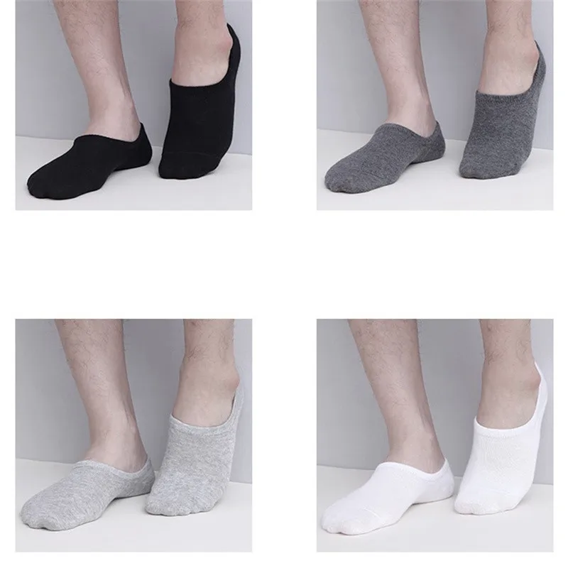 20 Pairs Men\'s Boat Socks For Sport Shoe Invisible Socks Slippers Cotton Silicone Non-slip No-show Male Ankle Socks Breathable