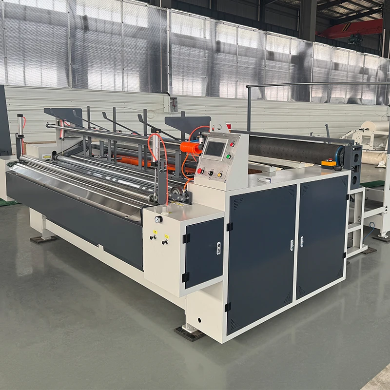 Customized Automatic Toilet Tissue Roll Manufacturing Cutting Rewinding Production Line Toilet Paper Making Machine With Embossi