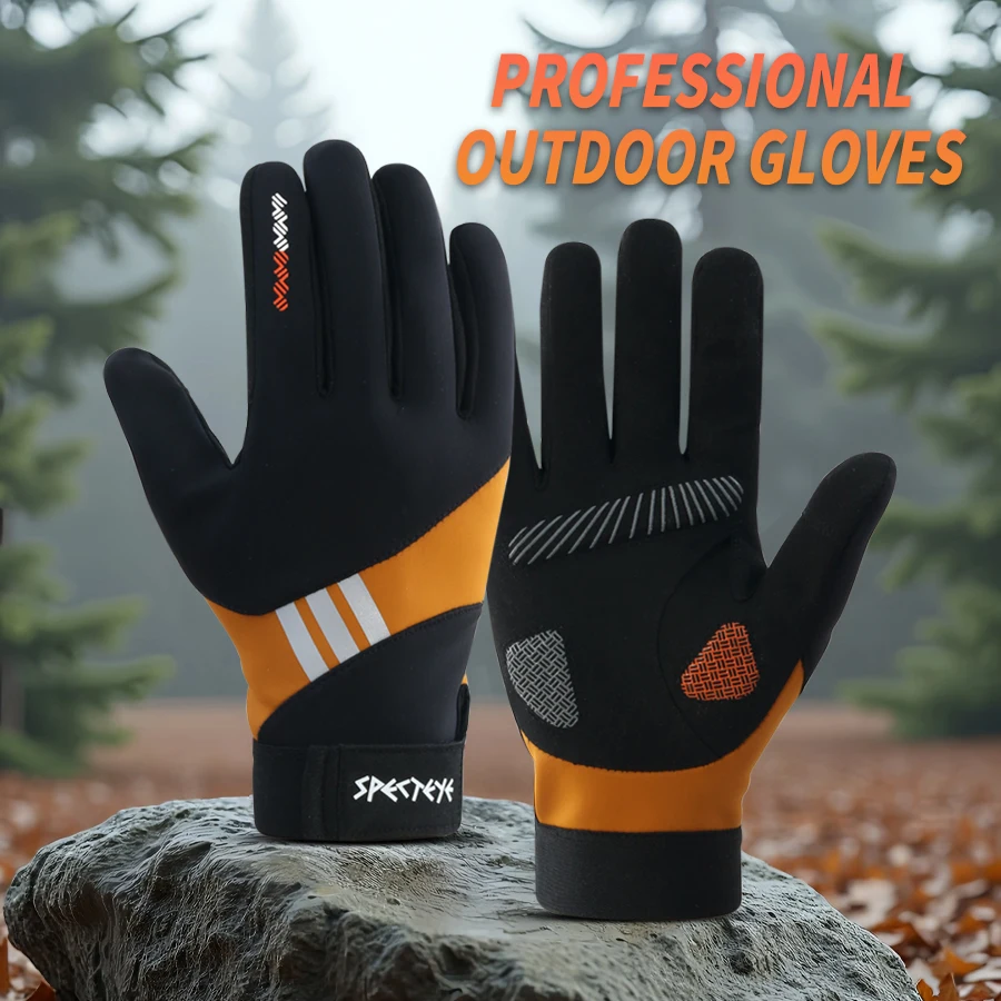 Winter-Fahrradhandschuhe, Outdoor-Sport, Bergsteigen, Anti-Kälte, verschleißfest, Anti-Rutsch-Reißverschluss, Touchscreen, Skifahren und Ve
