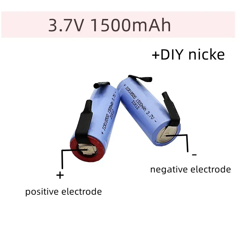 แบตเตอรี่ Li-Ion ชาร์จได้18500 3.7V 1500mAh, léget ère de Grand capacité, + Feuille de NICKEL à faire soi-même ME