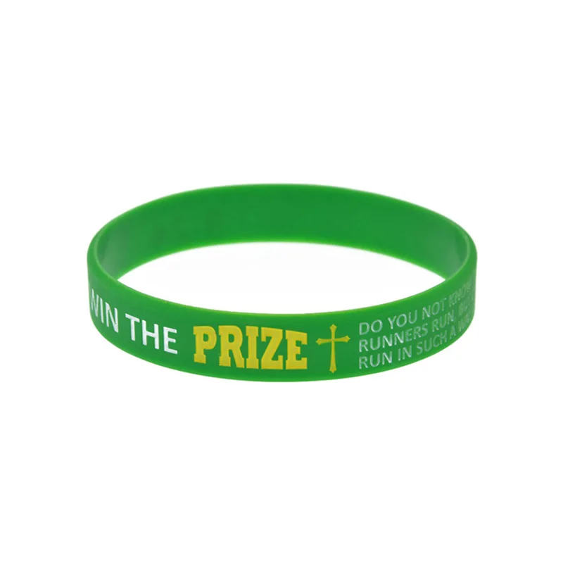 1PC/4PCS Jeremiah 29:11 Matthew 17:20 One Corinthians 9:24 Philippians 4:13 Silicone Bangle Christian Religious Bracelet
