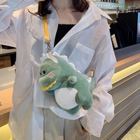 Cartoon Dinosaur Plush Shoulder Bag Kids Girls Satchel Crossbody Messenger Bag