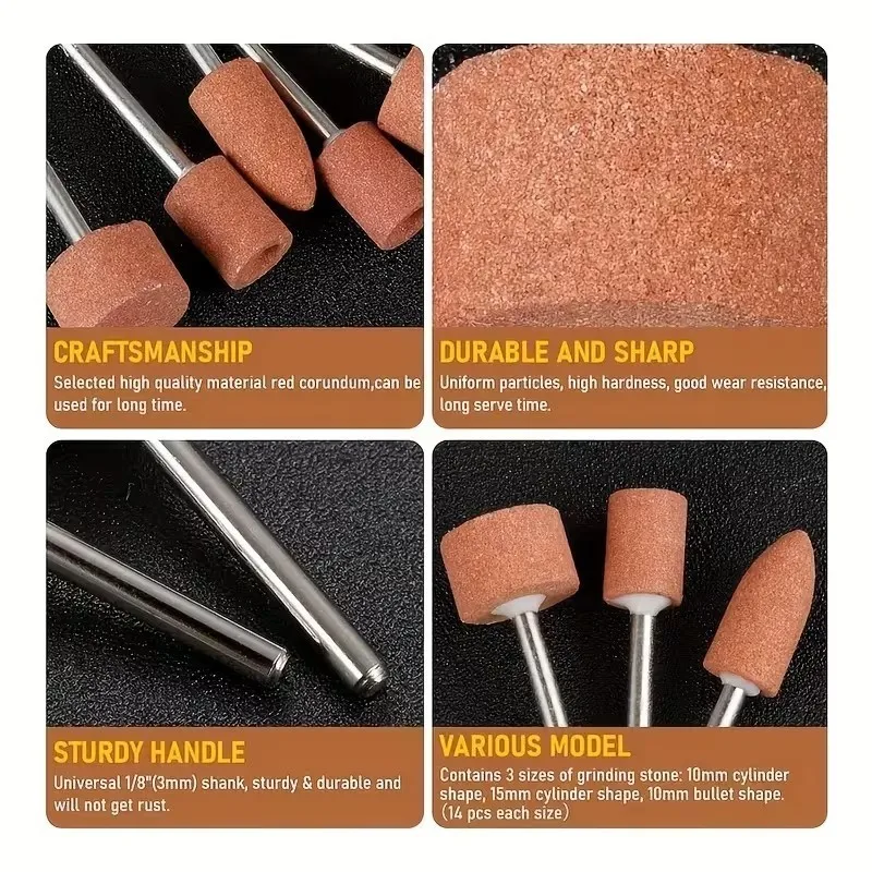 

48PCSStoneПрочная абразивная шлифовальная головка1/8"ShankforProfessionalForAllRotaryToolsEasyTo Use