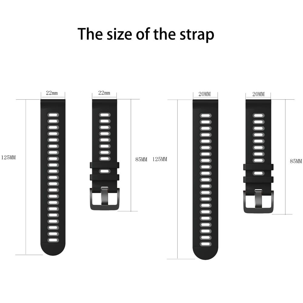 20mm/22mm Band For Amazfit GTS/2/2e/3/4 GTS2 Mini/GTR 4/3/Pro/47mm/GTR2/2e/Stratos 2/3 Silicone Bracelet Amazfit Bip Watch Strap