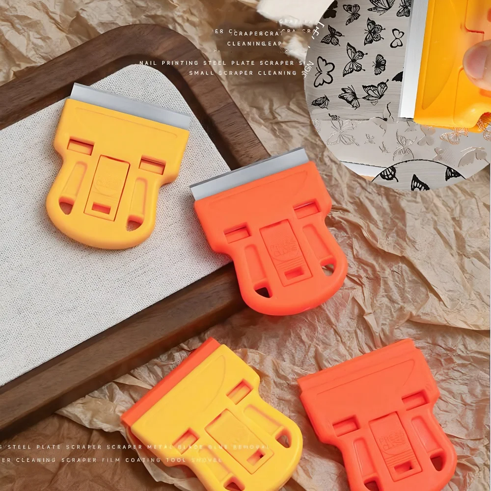1/2Pcs Nail Art Stamping Scraper Multifunctional Cleaning Shovel Glue Sticker Residue Remove Spatula Nail Printing Template Tool